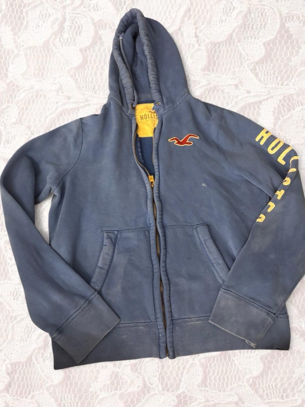 Hollister Navy Blue Zip-Up Hoodie